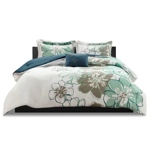 Allison Full/Queen Comforter Set - Blue/Grey