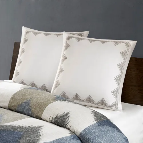Isla Embroidered Euro Sham - White