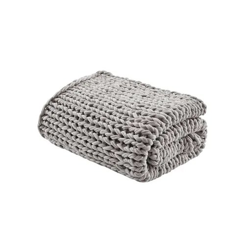 Handmade Chunky Double Knit Throw - Grey