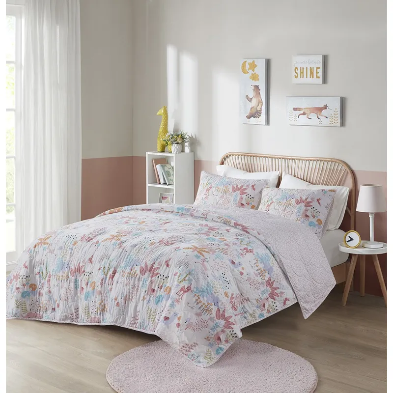 Urban Habitat Kids Iris Woodland Animals Reversible Cotton Quilt Set