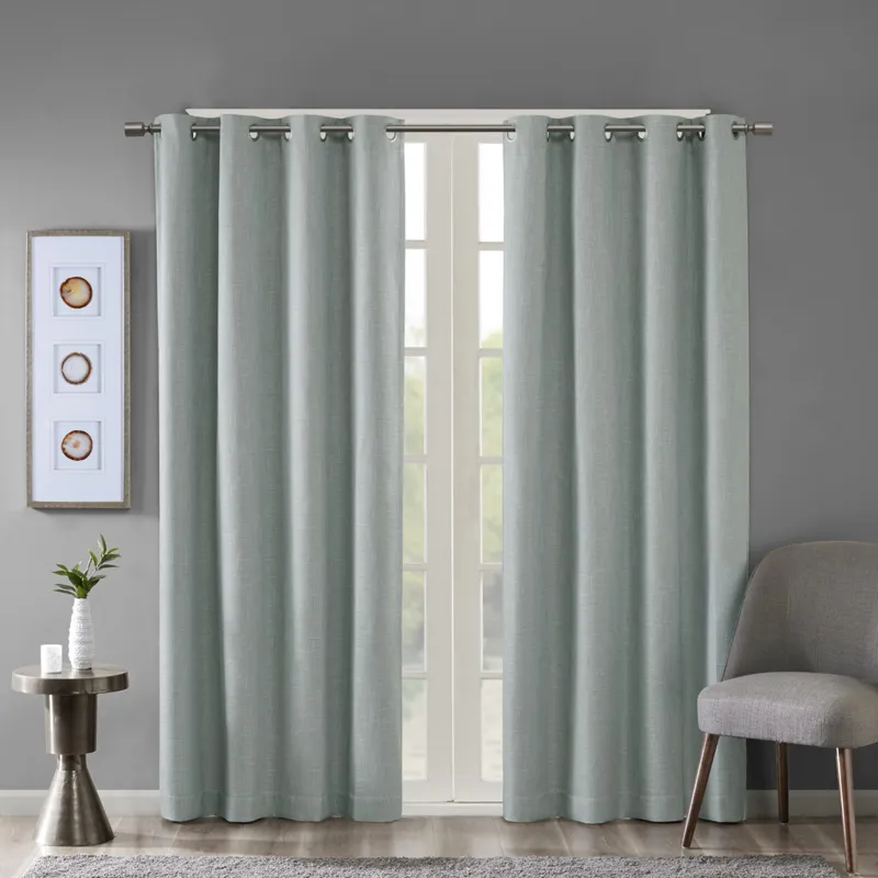 SunSmart Maya Printed Heathered Blackout Grommet Top Curtain Panel