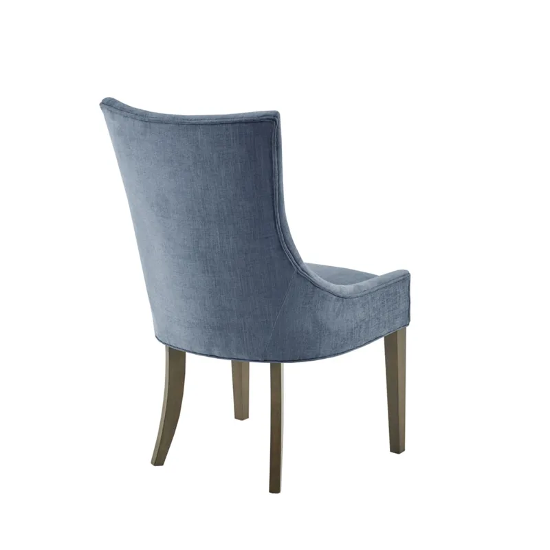 Ultra Ultra Upholstered Dining Side Chairs with wood legs (Set of 2) - Blue