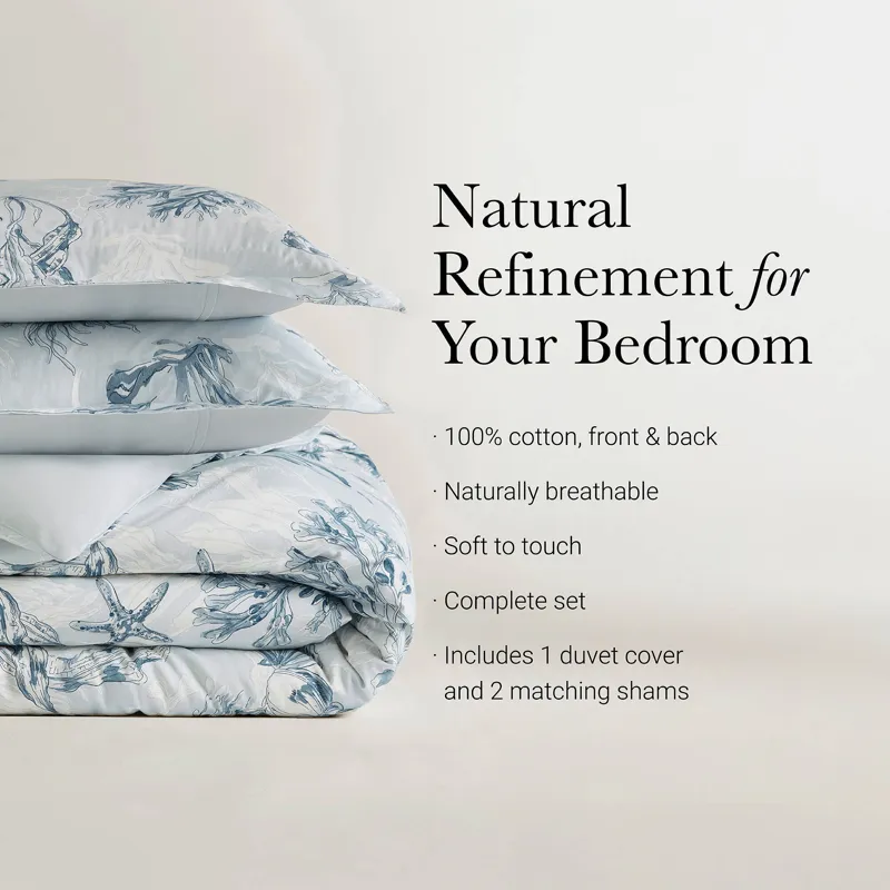 Harbor House Paros Coral Reef 100% Cotton Sateen Duvet Cover Set