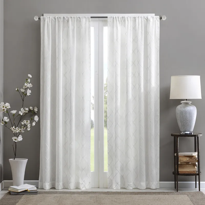 Madison Park Irina Diamond Sheer Window Curtain Panel
