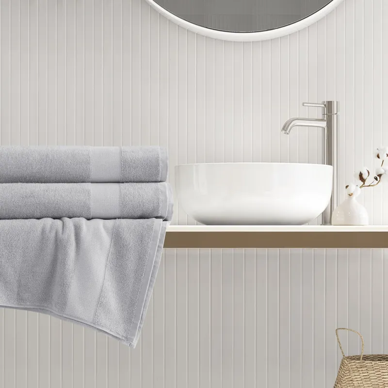 500GSM Plush 2pc XL Towel Set - Light Grey