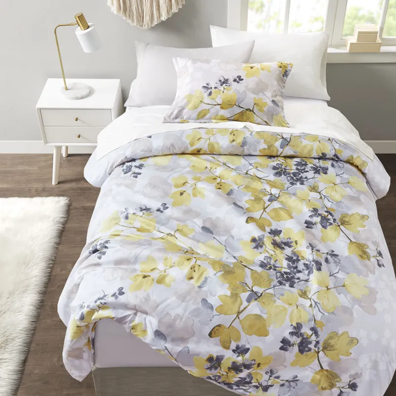 Alexis Twin Comforter Set with Bed Sheets - Yellow