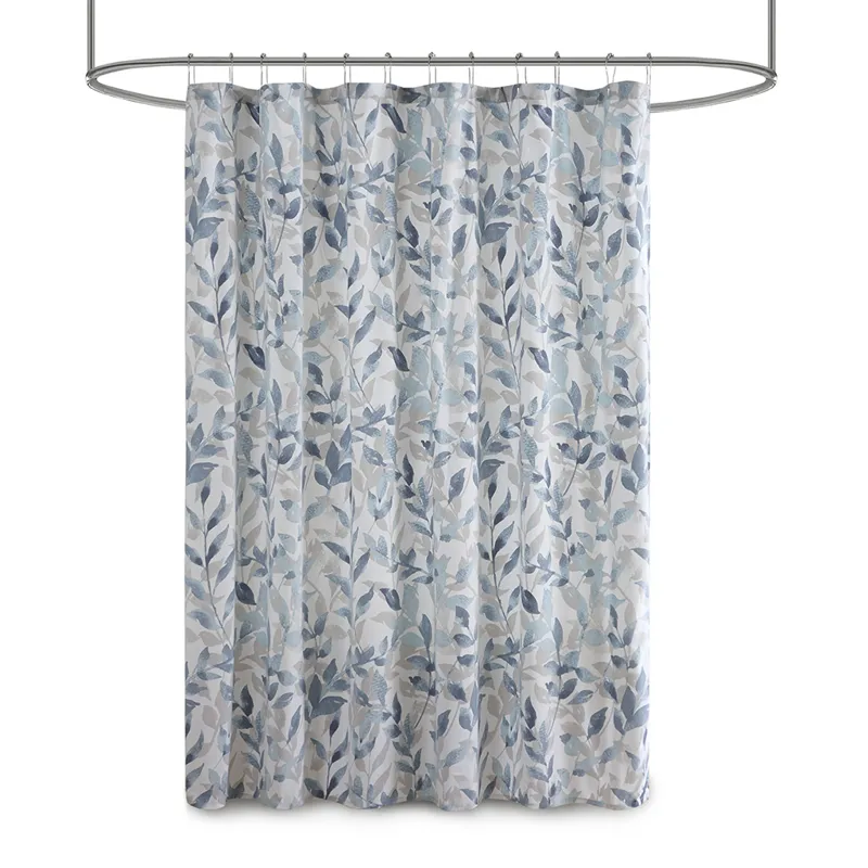 Madison Park Essentials Sofia Botanical Printed Shower Curtain - Blue