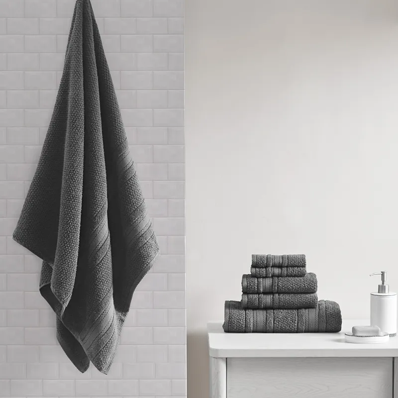 Madison Park Essentials Adrien Super Soft Cotton Quick Dry Bath Towel 6 Piece Set