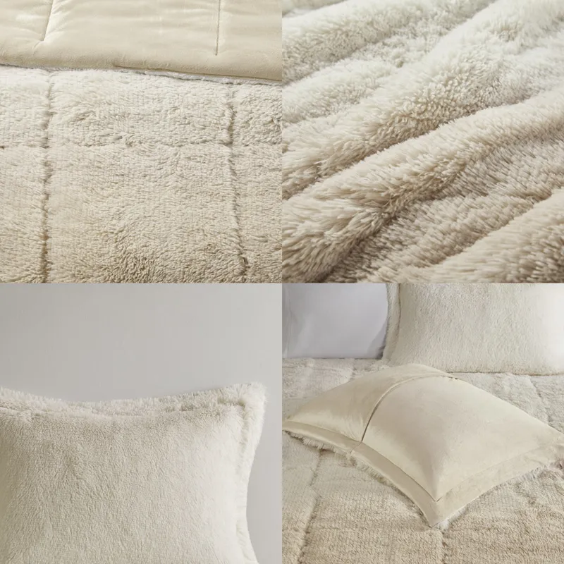 Intelligent Design Brielle Ombre Shaggy Long Fur Comforter Mini Set