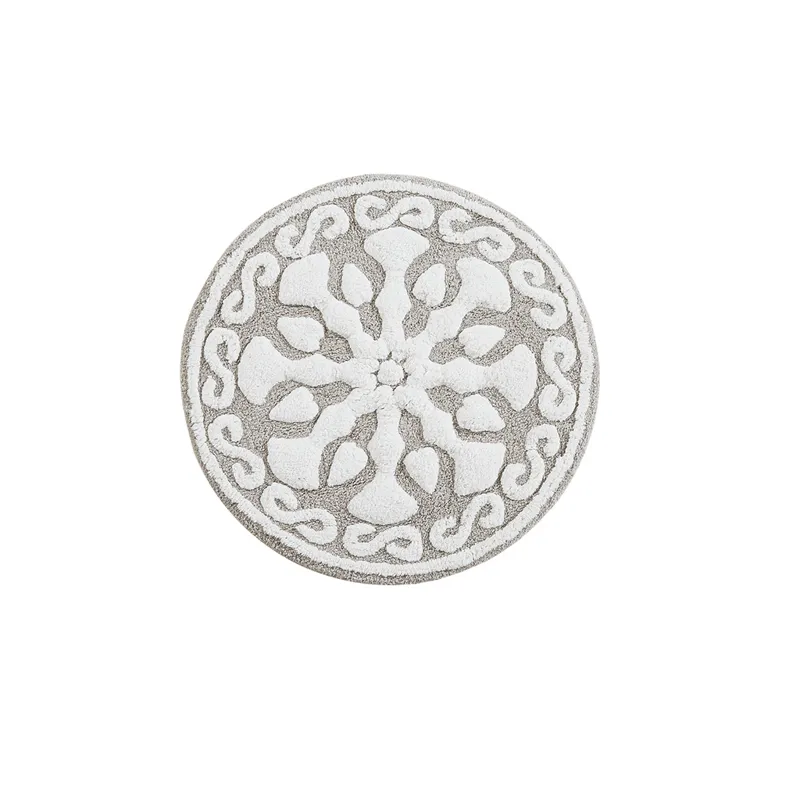 Casablanca Medallion Cotton Tufted Bath Rug - Taupe