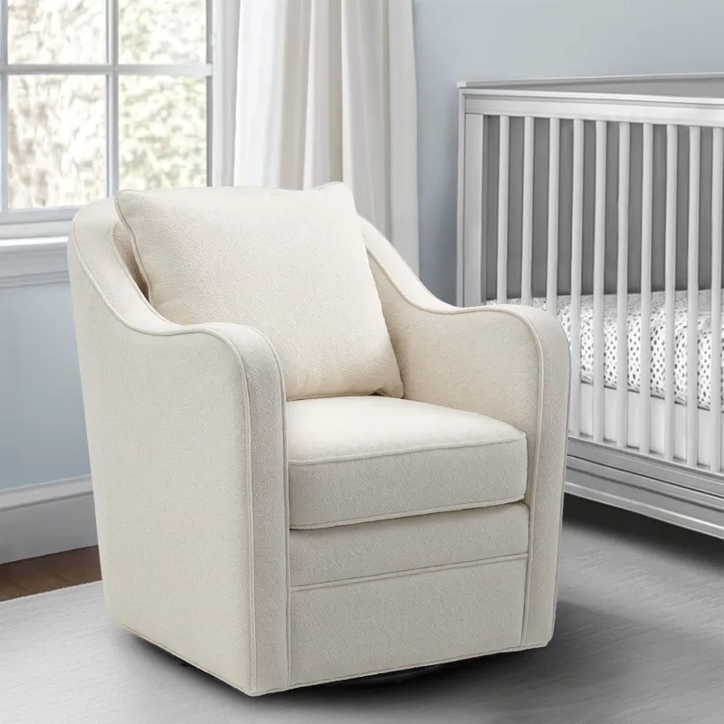 Madison Park Brianne Upholstered Swivel Curved Armchair