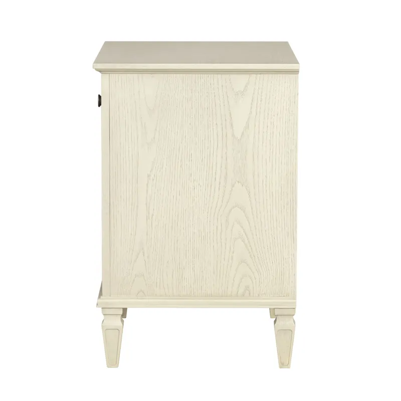 Victoria one-drawer wood nightstand with shelf - Antique Cream