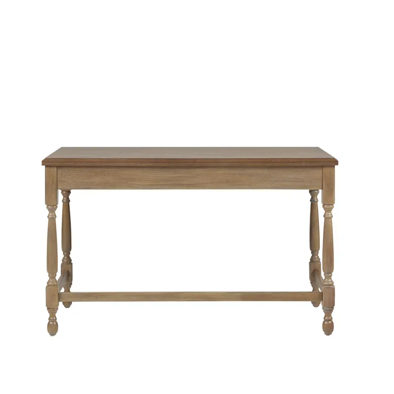 Tabitha Solid Wood Desk with 1 Drawer and turned legs - Natural