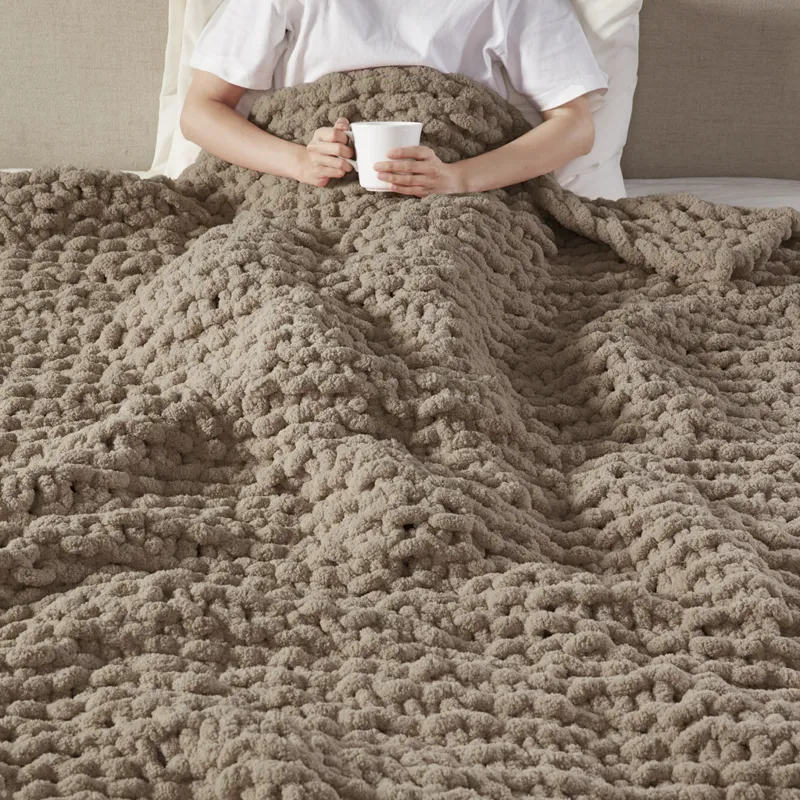 Madison Park Chenille Chunky Knit Throw