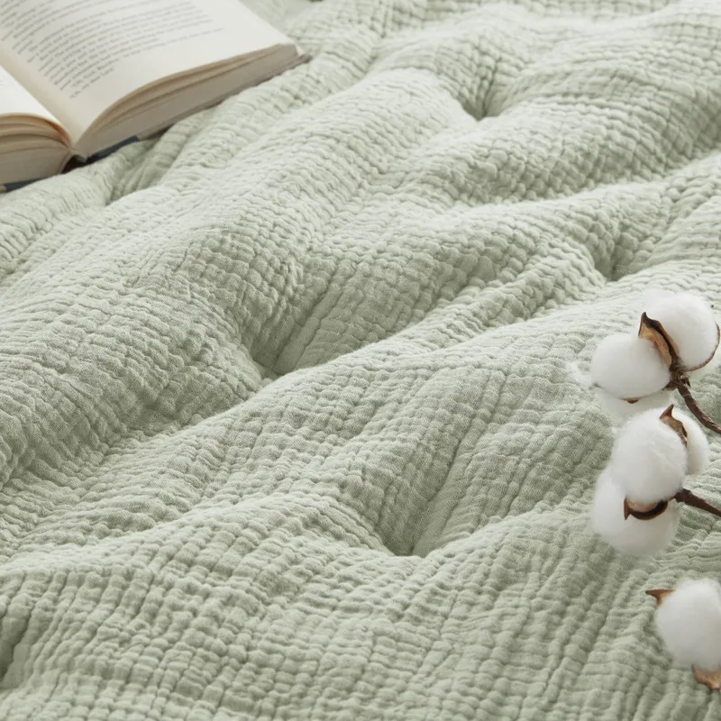 Breeze Cotton Gauze Embroidered Euro Sham - Sage