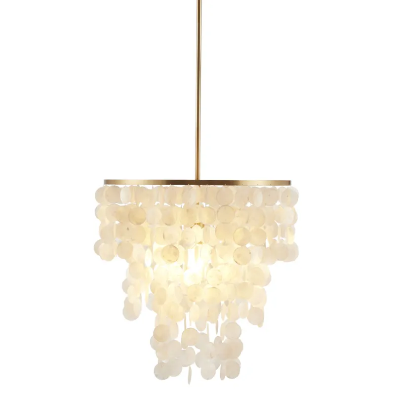 Isla Isla Dimmable Layered Capiz Chandelier - White