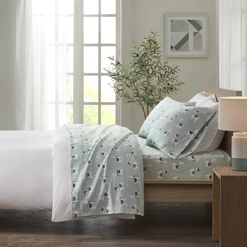 True North by Sleep Philosophy Cozy Cotton Flannel Printed Sheet Set