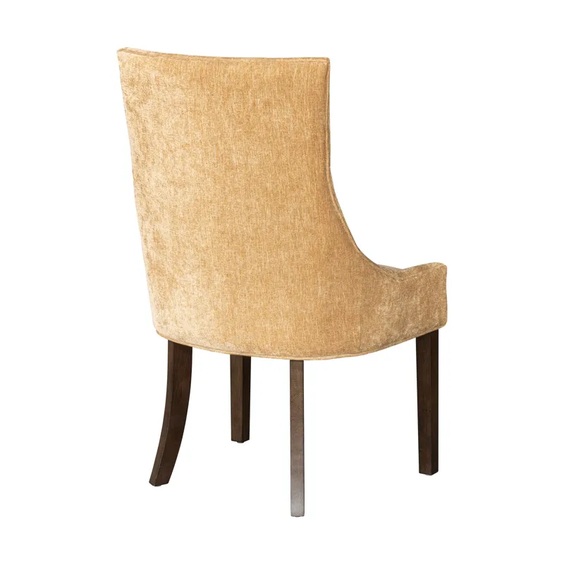 Ultra Ultra Upholstered Dining Side Chairs with wood legs (Set of 2) - Gold