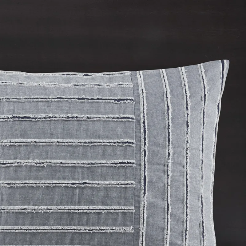 Madison Park Signature Essence Oversized Cotton Clipped Jacquard Comforter Set with Euro Shams and Throw Pillows