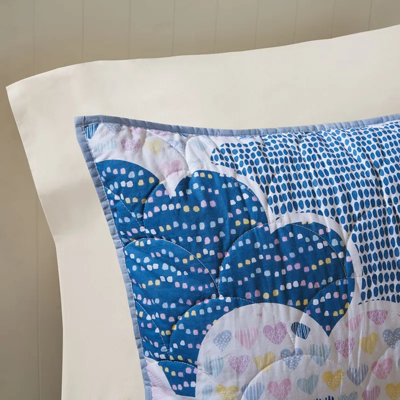 Urban Habitat Kids Cloud  Reversible Cotton Quilt Set with Throw Pillows