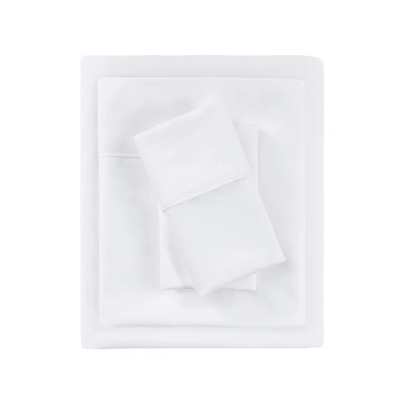 1000 Thread Count California King HeiQ Smart Temperature Cotton Blend 4 PC Sheet Set - White