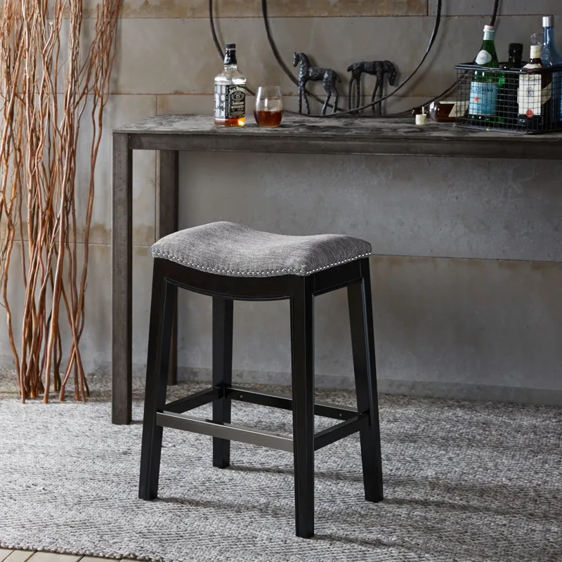 Belfast Saddle Counter Stool - Grey
