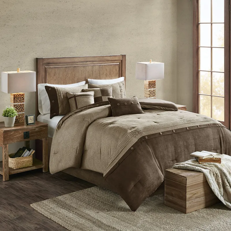 Madison Park Boone 7 Piece Faux Suede Comforter Set