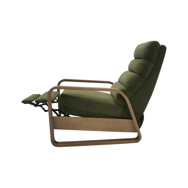 Jordan Wood framed push back Recliner - Green