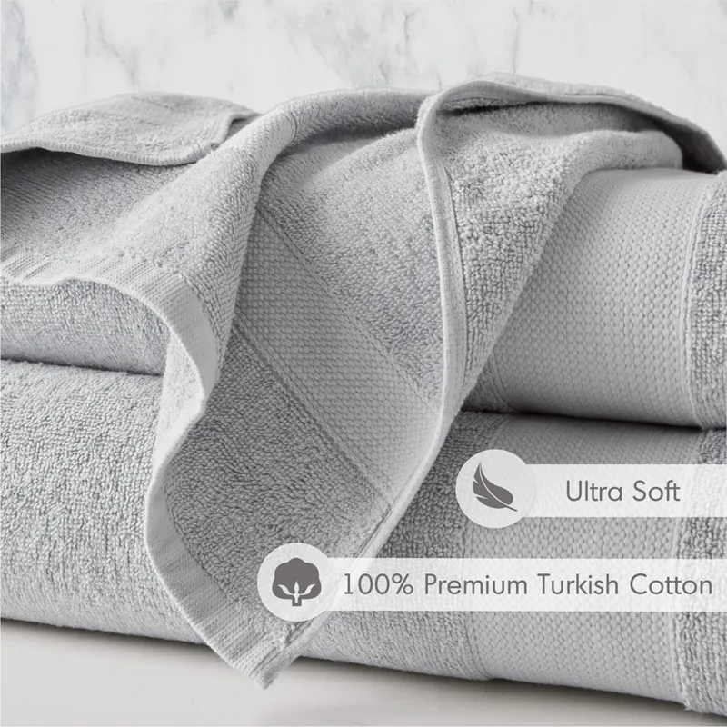 500GSM Plush 6pc Towel Set - Light Grey