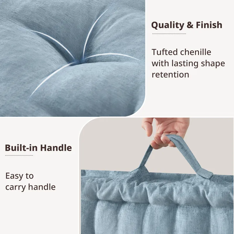 Intelligent Design Azza Poly Chenille Square Floor Pillow Cushion