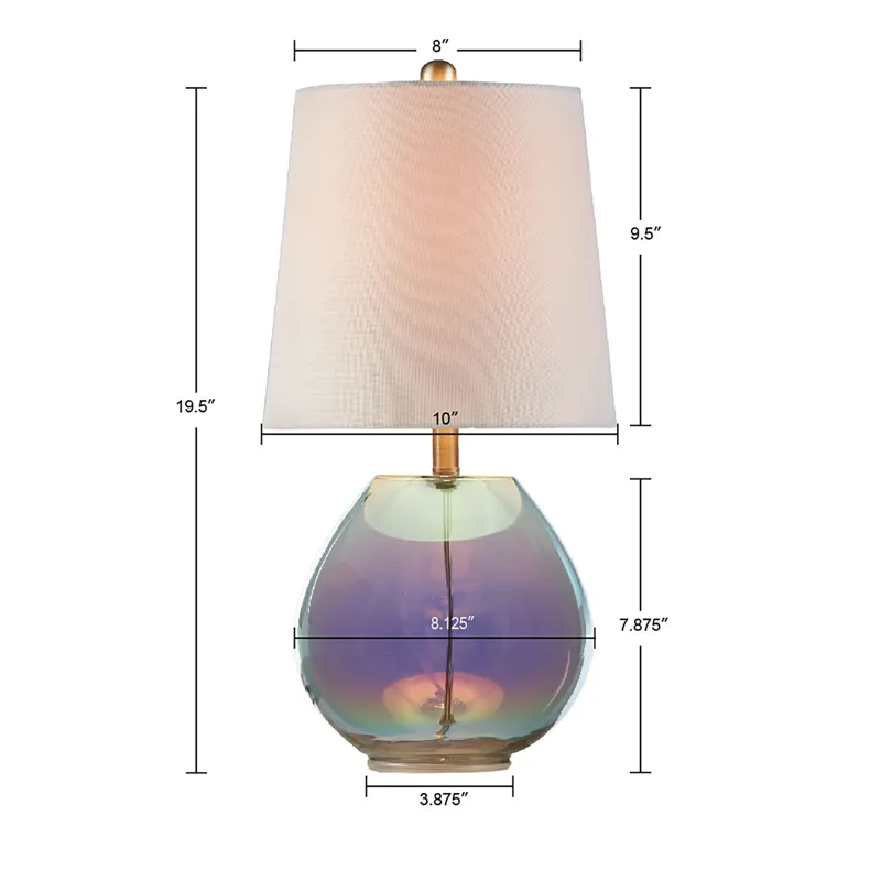 Ranier Iridescent Glass Table Lamp - Iridescent