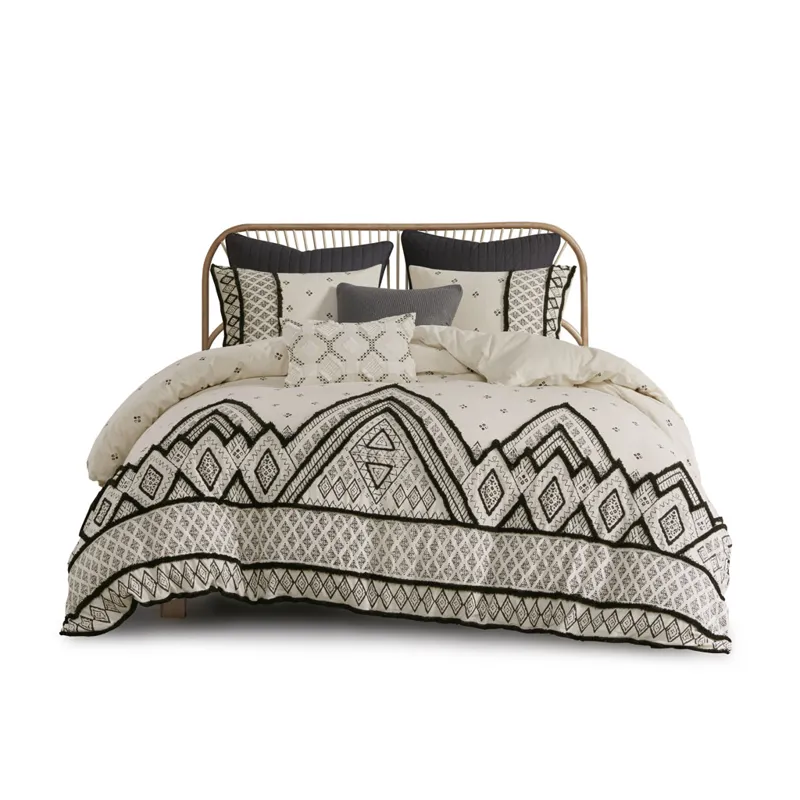 INK+IVY Marta 3 Piece Flax and Cotton Blended Duvet Cover Set