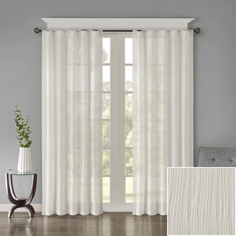 Madison Park Harper Solid Crushed Curtain Panel Pair