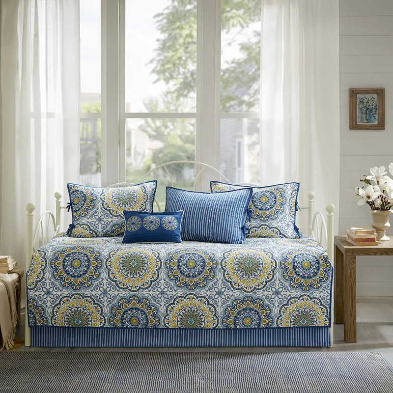 Madison Park Tangiers 6 Piece Reversible Daybed Cover Set - Blue