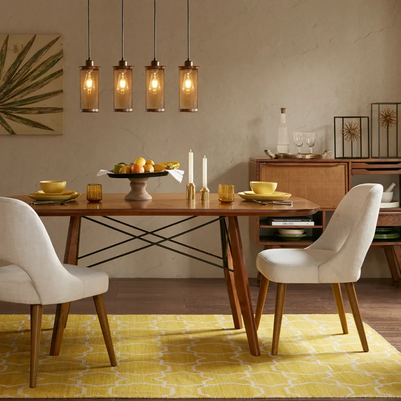 Nola Upholstered Dining Side Chairs with Cutout Back design (Set of 2) - Cream