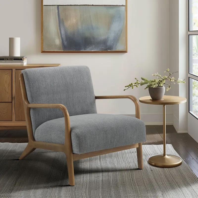 Novak Mid-Century Modern Accent Armchair - Grey