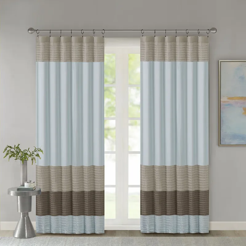 Amherst Polyoni Pintuck Curtain Panel - Blue