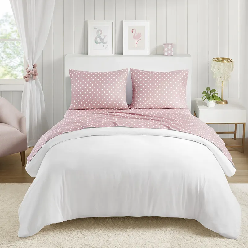 Mi Zone Polka Dot Printed 100% Cotton Sheet Set