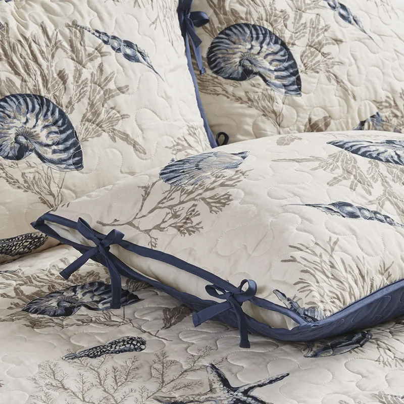 Bayside 6 Piece Reversible Printed Microfiber Daybed Cover Set - Blue