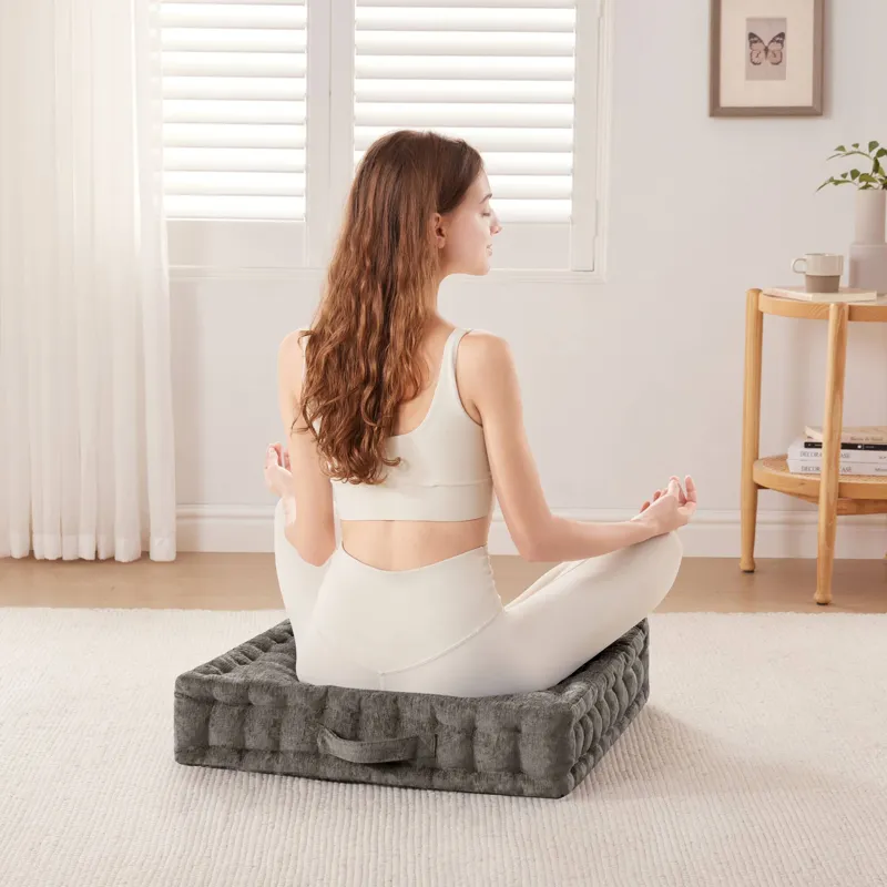 Intelligent Design Azza Poly Chenille Square Floor Pillow Cushion