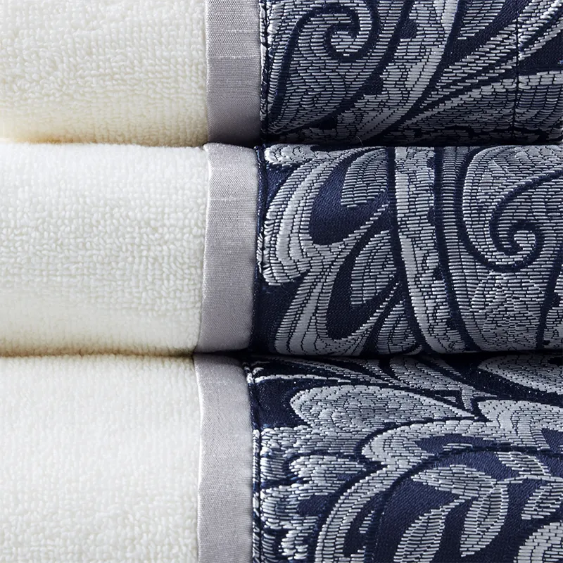 Aubrey 6 Piece Jacquard Towel Set - Navy