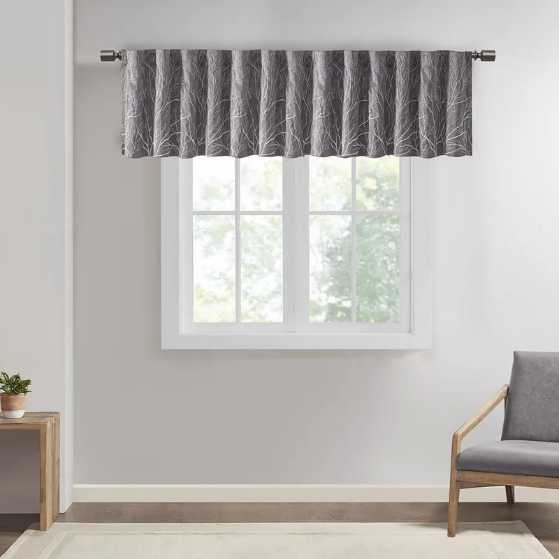 Madison Park Andora Faux Silk Embroidered Window Valance