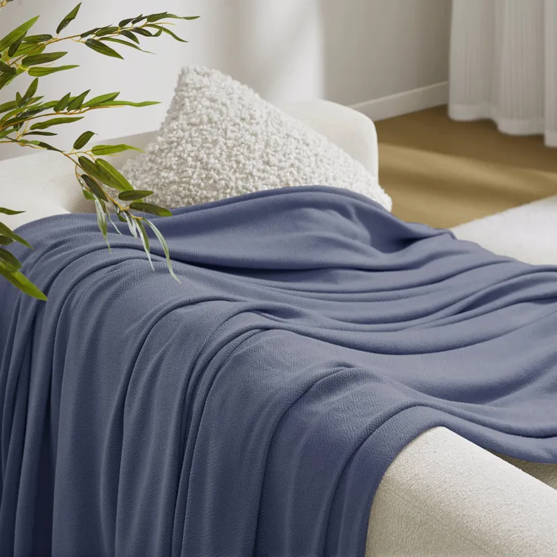 Bamboo Cotton Full/Queen Rayon from Bamboo Cotton Blanket - Navy