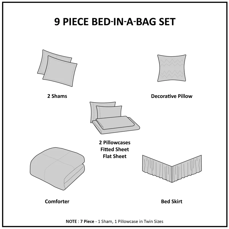 Madison Park Essentials Maible Comforter Set with Cotton Bed Sheets