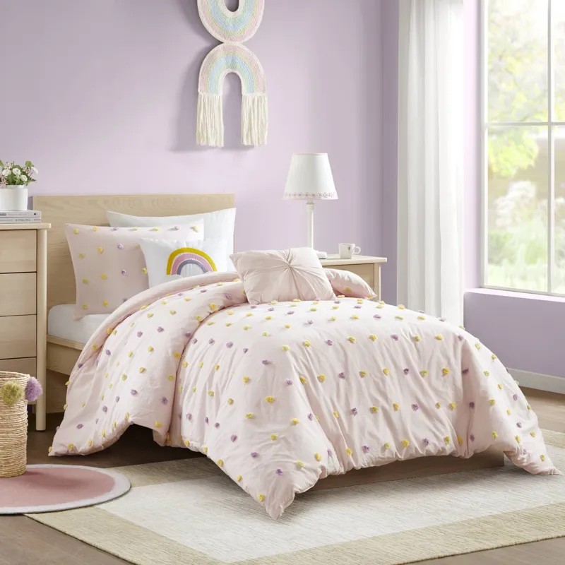 Urban Habitat Kids Callie Cotton Jacquard Pom Pom Comforter Set