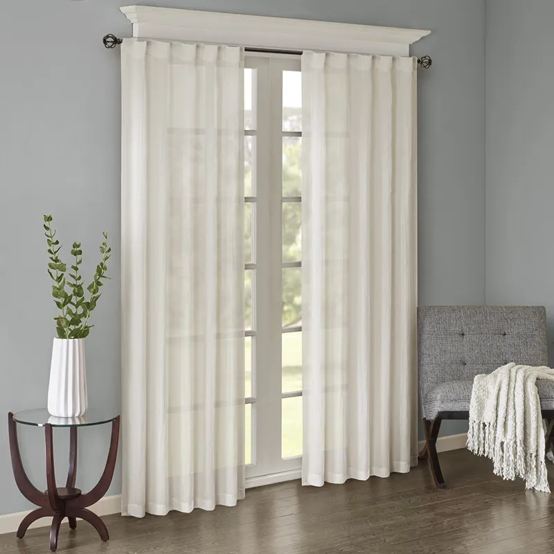 Madison Park Harper Solid Crushed Curtain Panel Pair