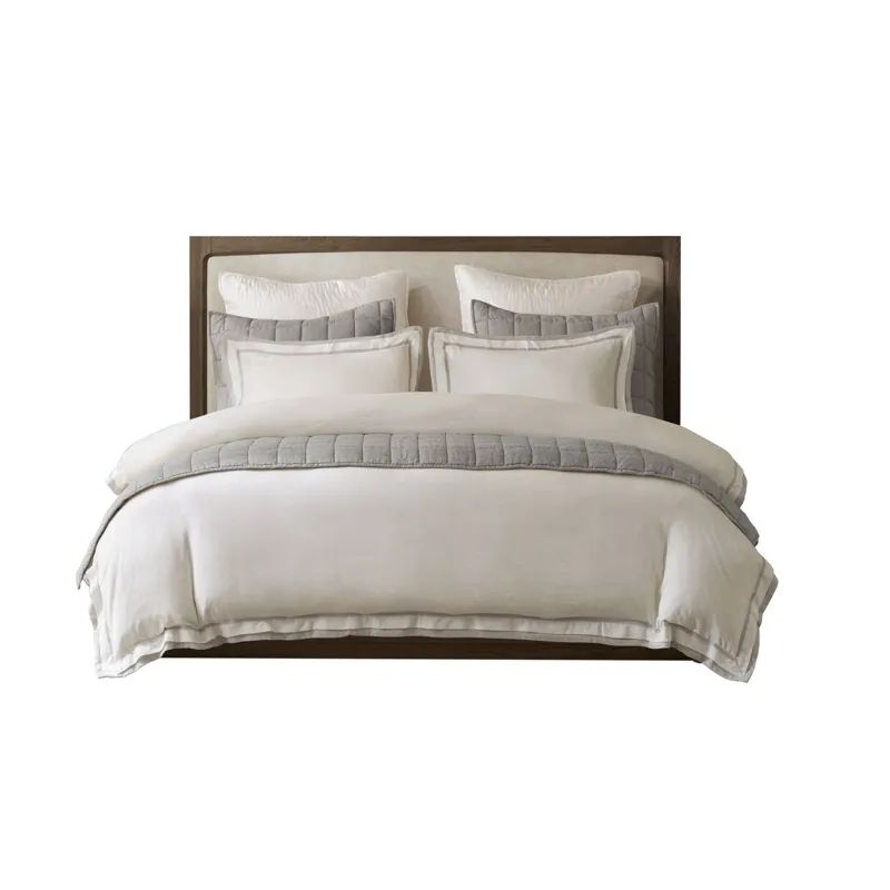 Harbor House Linen Blend Double Flange Duvet Cover Set