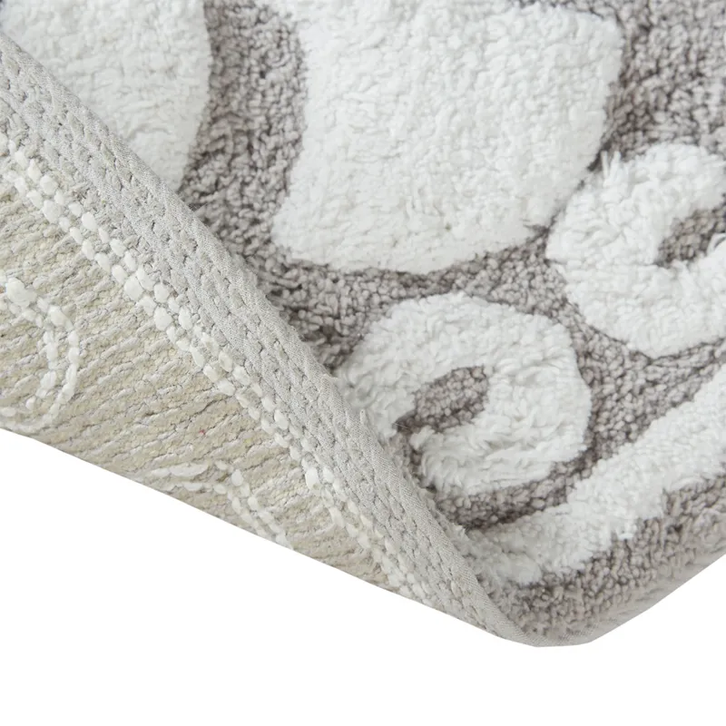 Casablanca Medallion Cotton Tufted Bath Rug - Taupe