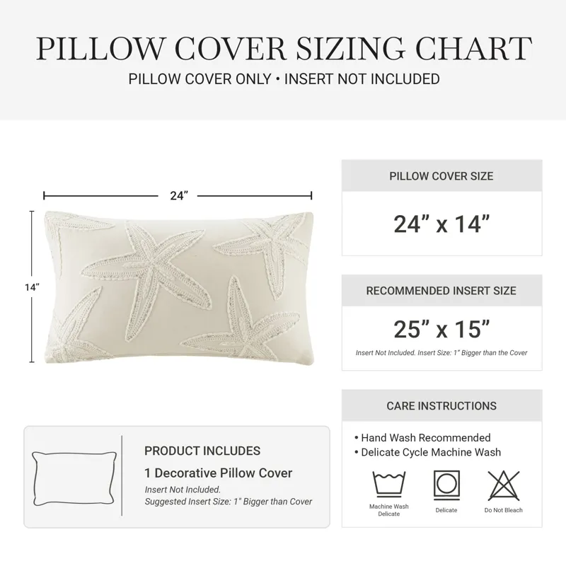 Harbor House Lily Starfish 1 Piece Cotton Pillow Cover - Linen