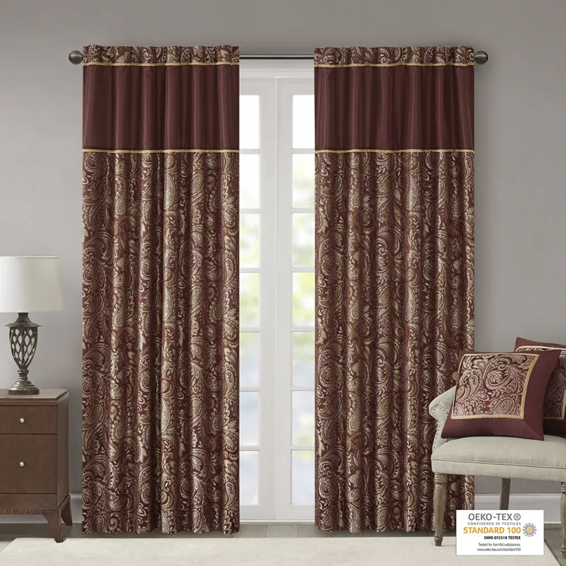 Madison Park Aubrey Jacquard Curtain Panel Pair